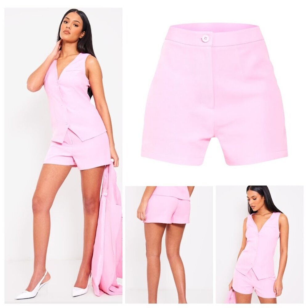NEW Pretty Little Thing Tall Baby Pink Tailored Shorts